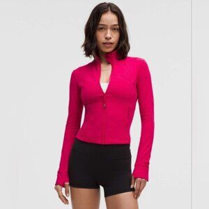 Lululemon Cropped Define Jacket Nulu Pink Dragonfruit Cuffins Size 4 Activewear